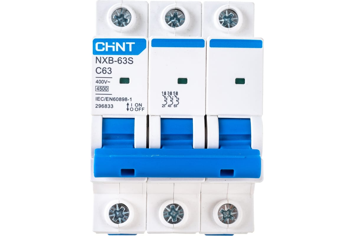 CHINT Авт. выкл. NXB-63S 3P 63А 4.5kA х-ка C (R) 296833 Chint