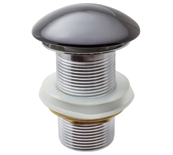 Выпуск - донный клапан для умывальника 1.1/4", клик-клак с переливом (белая керамич. крышка), MP