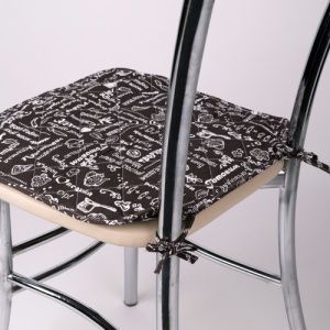 Чехол на стул с завязками 35х38 "Правила кухни" (Горький шоколад (ПК))