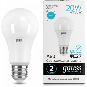Gauss Лампа LED Elementary A60 20W E27 4100K