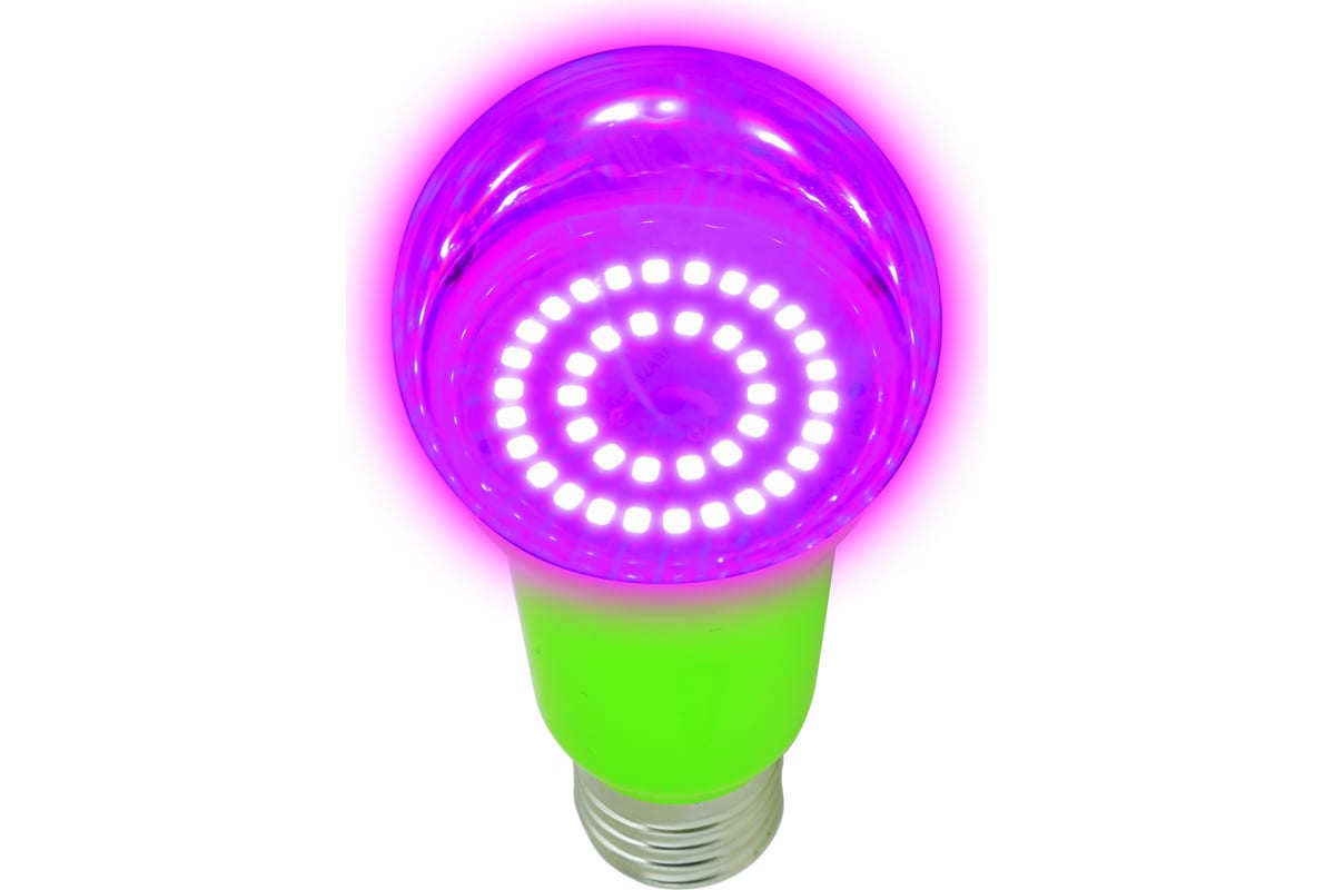 Лампа светодиодная для растений. Форма A, прозрачная. LED-A60-15W/SPSB/E27/CL PLP30GR