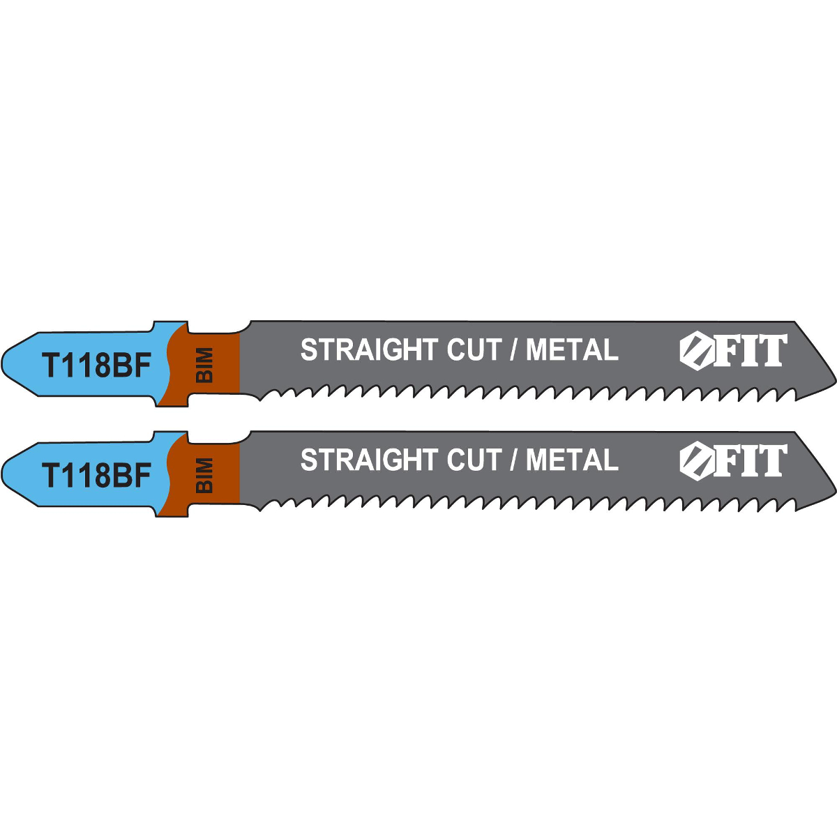 Полотна по металлу, Bimetal, фрезерованные, волнистые зубья, 76/51/2 мм (T118BF), 2 шт. FIT 40973