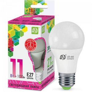 Лампа LED-A60-standard 11Вт 230В Е27 6500К 990Лм ASD 4690612014197