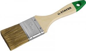 Кисть плоская STAYER "LASUR-STANDARD", смешанная щетина, деревянная ручка, 75мм