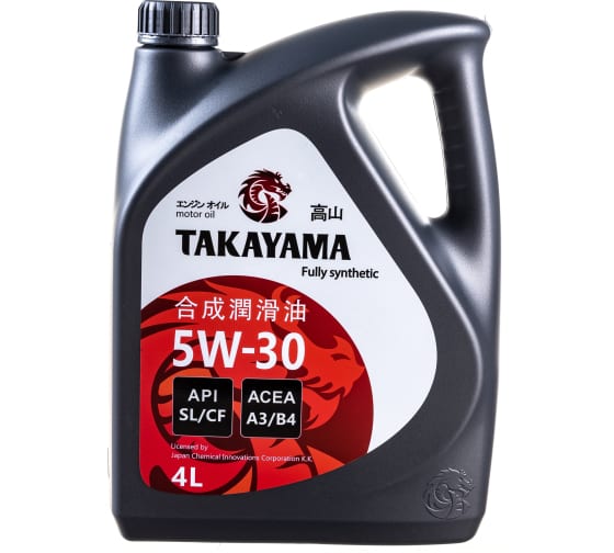 Масло моторное синтетическое TAKAYAMA SAE 5W-30 API SL/CF  ACEA A3/B4  4л пластик