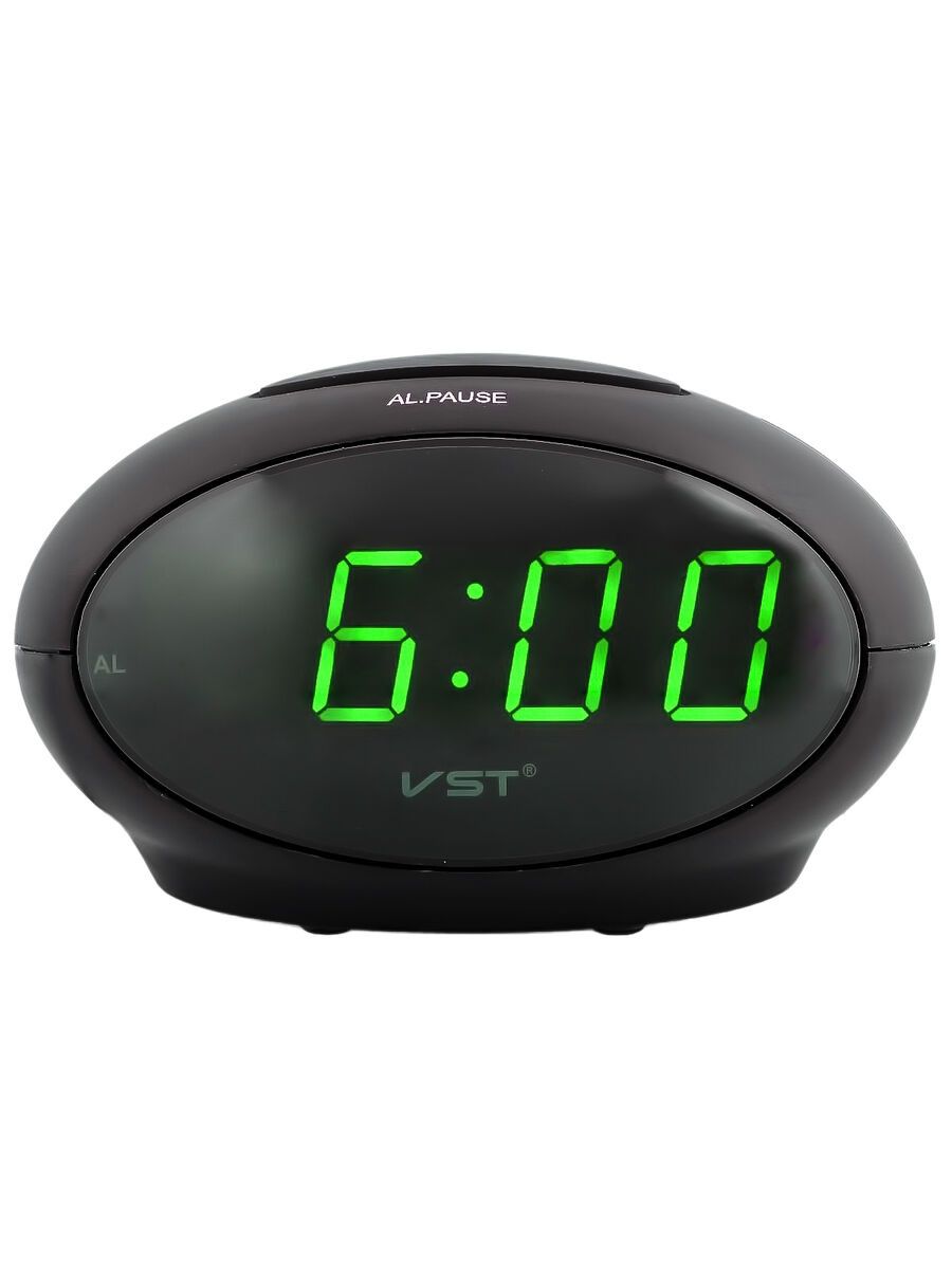 Сетевой будильник VST711-2 часы 220В зел.цифры+USB кабель (без адаптера)
