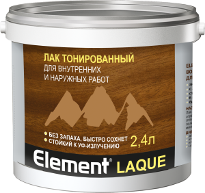 Лак акриловый тонированный Element LAQUE бесцветный 2,4 л (2,47 кг)