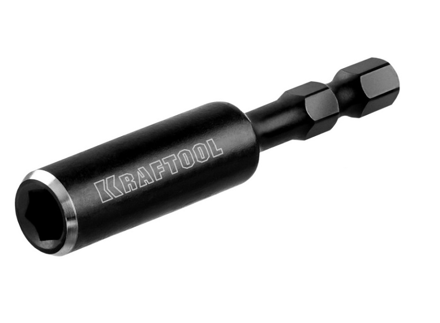Адаптер KRAFTOOL "PRO" Impact Pro для бит, для ударных шуруповертов, хвостовик E 1/4", магнит, 60мм