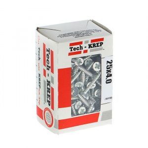 Саморезы универсальные  25х4,0 мм (200 шт)  оцинкованные - коробка с ок. Tech-Krep