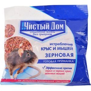 Чистый Дом Зерновая приманка от крыс и мышей (пак 50 гр) - 100 шт/кор