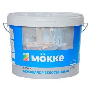 Краска акриловая влагопрочная для кухни и ванной MÖKKE 6 кг.