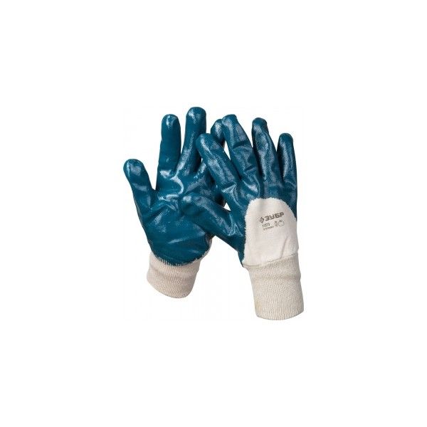 Перчатки ЗУБР рабочие с манжетой, с полным нитриловым покрытием, размер XL 11272-XL