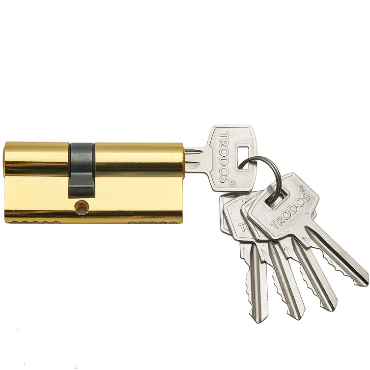 Цилиндр ЦАМ ЦМ 70(30/40)-5K PB ключ + ключ, цвет золото