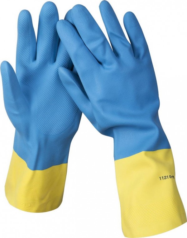 Перчатки STAYER латексные с неопреновым покрытием, экстрастойкие, с х/б напылением, XL 11210-XL
