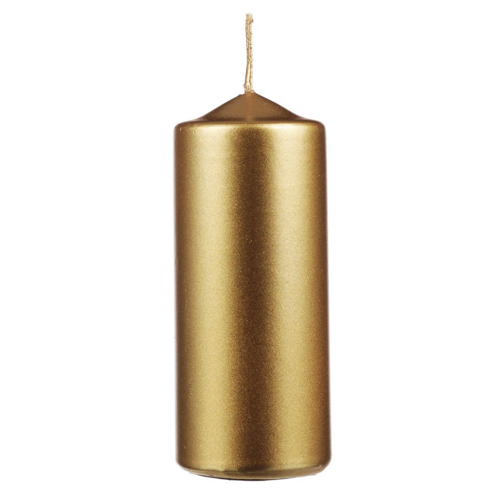 Свеча столбик 5х12 см, лакированный, парафин, цвет золото