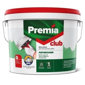 Шпатлевка PREMIA CLUB латексная для внутренних работ, ведро 1,5 кг