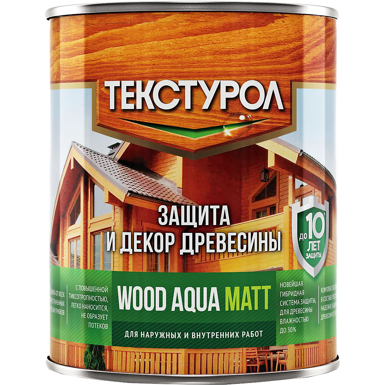 Текстурол WOOD AQUA MATT деревозащитное средство на вод. основе Орех 0,8л Л-С