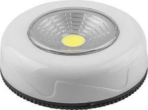 Светодиодный светильник-кнопка  (1шт в блистере) 1LED 2W (3*AAA),  68*18мм, белый FERON 23373