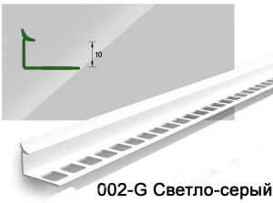 Профиль внутренний для плитки 10мм 2,5м "Деконика", 002-G Светло-серый глянцевый