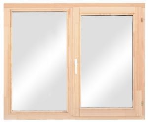 Окно деревянное с однокам. стеклопакетом двухстворчатое 10*12 960*1170