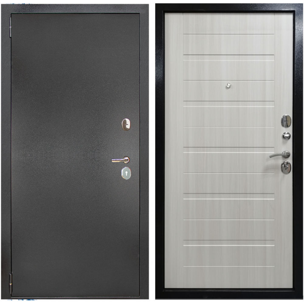 Дверь металлическая ДК 70 С 860х2050 Правая Серебро/Листв белён