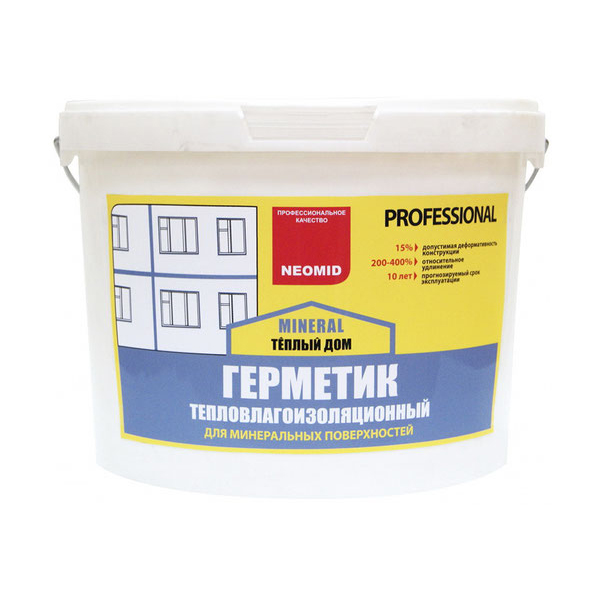 Герметик строительный Neomid mineral Professional белый 15 кг