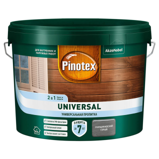 Пропитка защитная для дерева Pinotex Universal 2 в 1 скандинавский серый 0,9 л