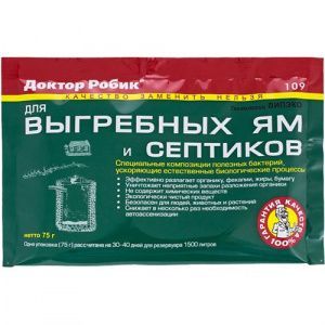 Биоочиститель Доктор Робик 109 для выгребных ям и септиков 75 гр/36/(ВИПЭКО)