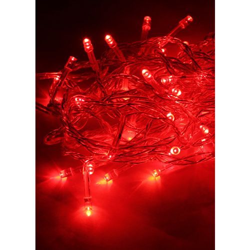 Светодиодная гирлянда IP20 КОСМОС 50 светодиодов, красный,  6,5м, 8 режимов мигания