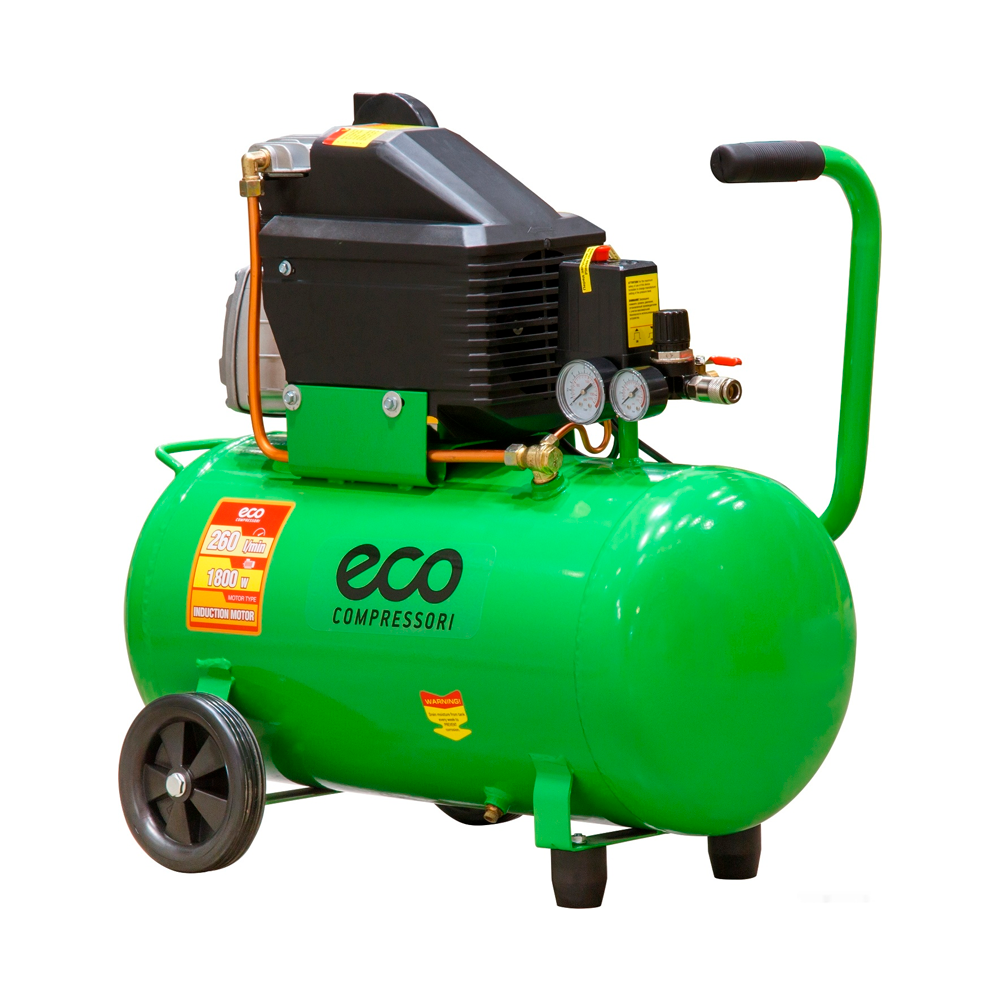 Компрессор ECO AE-501-4 260л/мин, 8атм, коаксиальный, масляный, ресив. 50 л, 220 В, 1.80 кВт