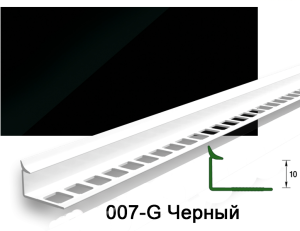 Профиль внутренний для плитки 10мм 2,5м "Деконика", 007-G Черный глянцевый