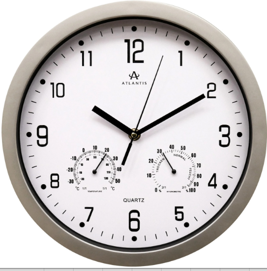Часы настенные Atlantis TLD-9039 серый