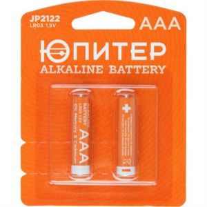 Батарейка AAA LR03 1,5V alkaline 2шт. ЮПИТЕР