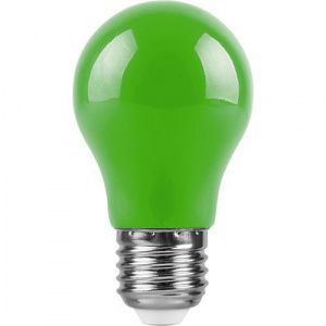 Лампа светодиодная (3W) 230V Е27  зеленый LB-375 FERON