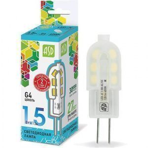 Лампа светодиодная G4 1.5Вт 12В LED-JC-standard 4000К 120Лм ASD 4690612003290