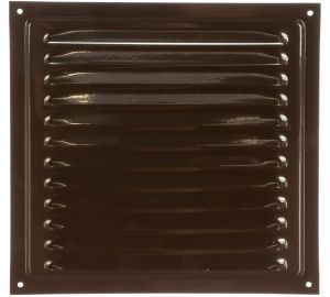 2020МЭ кор, Решетка вентиляционная с покрытием полимерной эмалью, с сеткой 200х200, Сталь,коричневая