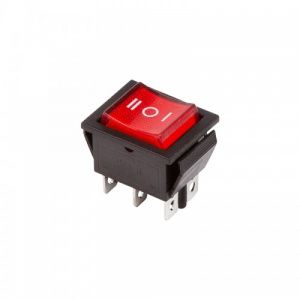 Выключатель клавишный 250V 15А (6с) ON-ON красный с подсветкой (RWB-506) REXANT 06-0305-B