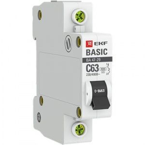 Выключатель автоматический 1п C 6А ВА 47-29 4.5кА Basic EKF mcb4729-1-06C