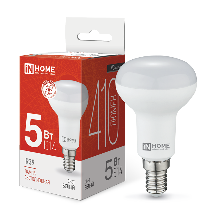 Лампа LED-R39-VC 5Вт 230В Е14 4000К 410Лм IN HOME