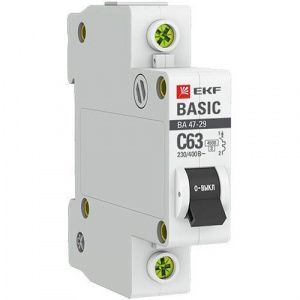Выключатель автоматический 1п C 40А ВА 47-29 4.5кА Basic EKF mcb4729-1-40C