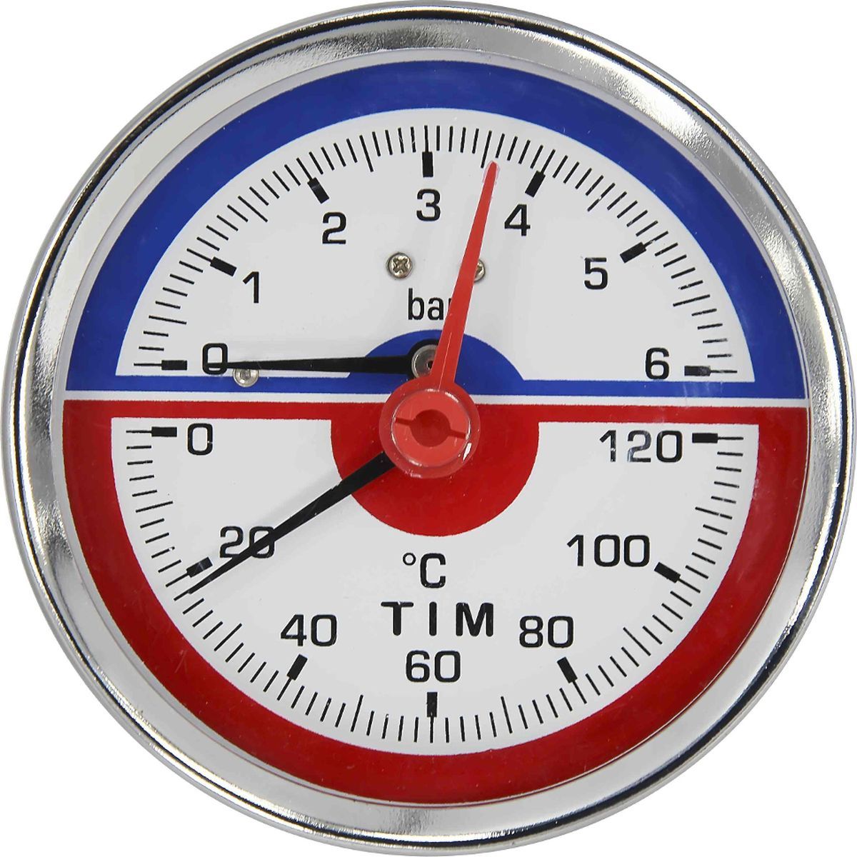 Термоманометр аксиальный, 10 Бар, темп. 120 гр., 1/2"н, MP-У