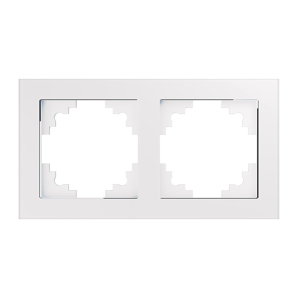 Рамка двухместная горизонтальная, серия Катрин, белый, Stekker