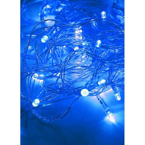 Светодиодная гирлянда IP20 КОСМОС 50 светодиодов, синий,  6,5м, 8 режимов мигания