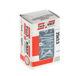 Саморезы универсальные  25х3,5 мм (200 шт)  оцинкованные - коробка с ок. Tech-Krep