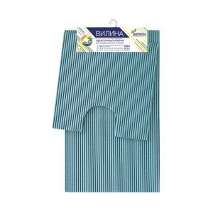VL3 Набор ковриков для ванной комнаты и туалета  "ВИЛИНА" 50х50 см, 50х80 см (2шт.) - голубой