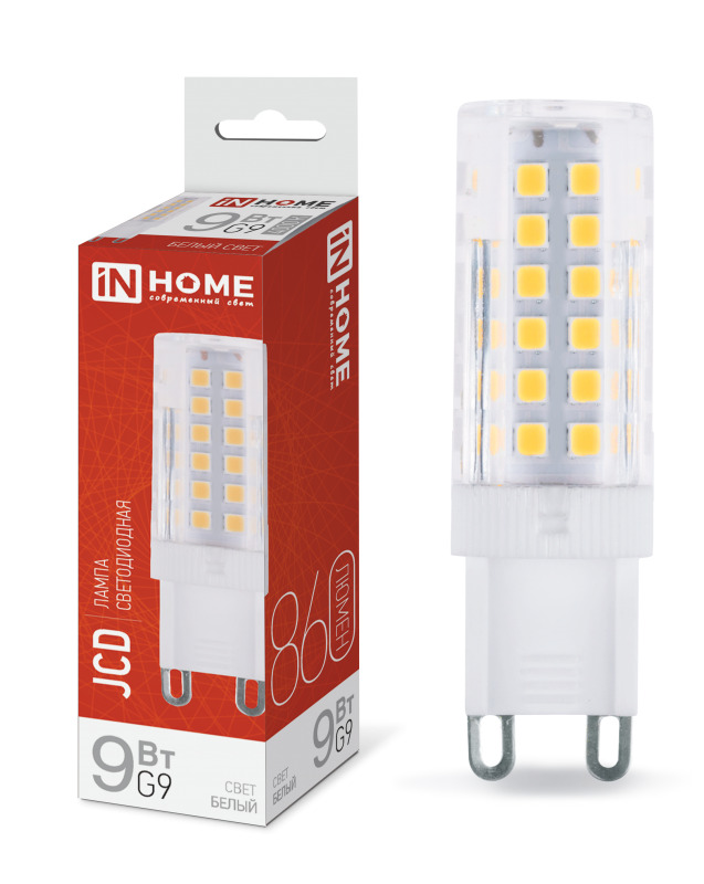 Лампа светодиодная G9 9Вт 230В 6500К 860Лм  LED-JCD IN HOME