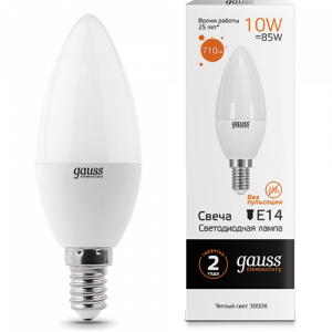 Gauss Лампа LED Elementary Candle 10W E14 3000K