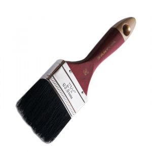 Кисть  плоская МАСТЕР 1,5" черная натуральная щетина деревянная ручка