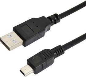 Кабель шт. mini USB - шт. USB-A, 0,2 м, черный REXANT 18-1131-2