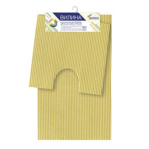 VL1 Набор ковриков для ванной комнаты и туалета  "ВИЛИНА" 50х50 см, 50х80 см (2шт.) - желтый